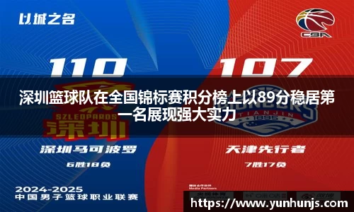深圳篮球队在全国锦标赛积分榜上以89分稳居第一名展现强大实力